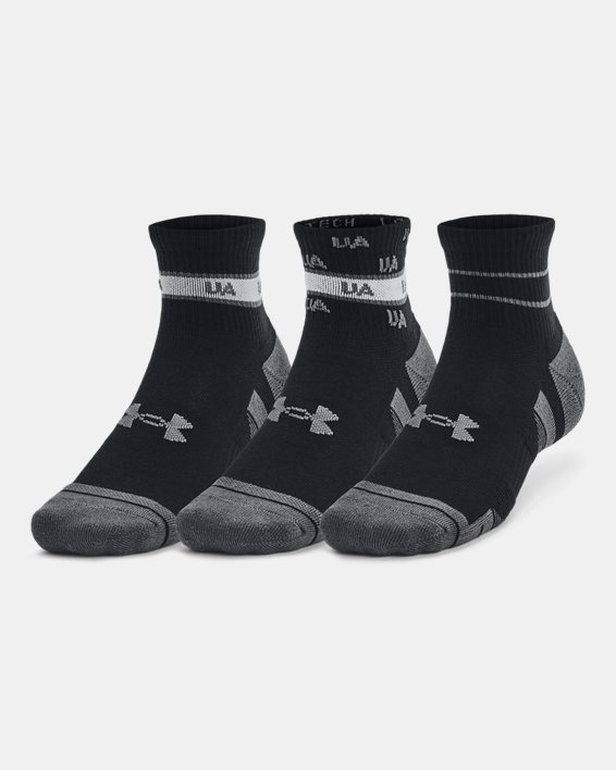 Unisex UA Performance Tech 3-Pack Quarter Socks in Black image number 0